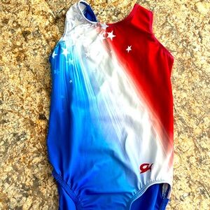 Red white and blue GK leotard
